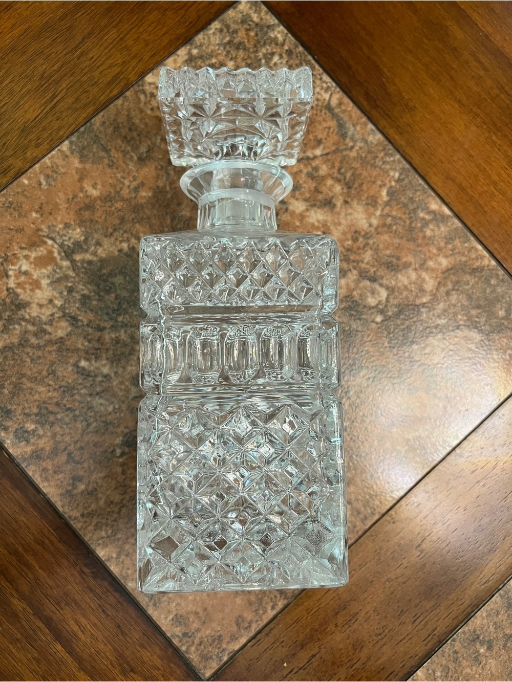 Vintage Lausitzer Glass Whiskey Decanter